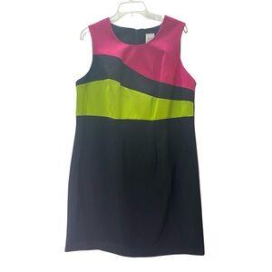 Mod Unbranded Colorblock Sleeveless Shift Dress 16W